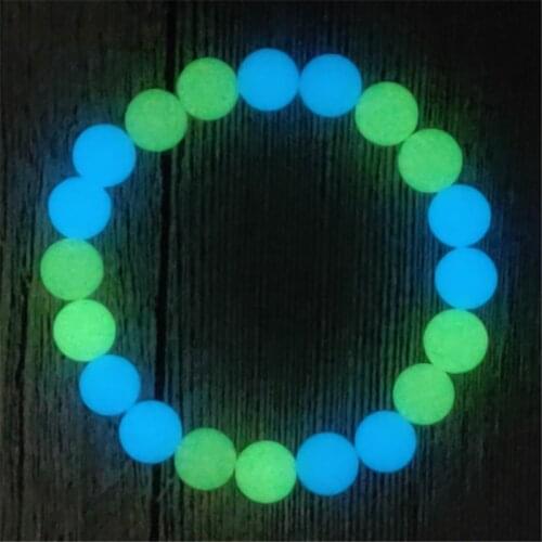 Fashion Fluorescent Stone Pearl Night Light Jewelry Luminous Beads Bracelets Men Glow In The Dark Bracelet For Women Pulsera