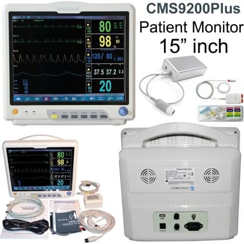 CONTEC CMS9200 Plus 15'' TFT color LCD Multi-Parameter Patient Monitor Medical Machine SPO2 Heart Rate Monitor & ETCO2 & IBP