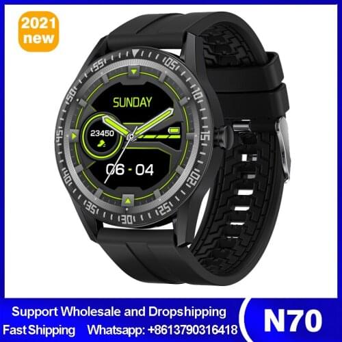 N70 2021 New Smart Watch Round Screen Bluetooth Call IP67 Waterproof ECG Men Women Fitness Tracker High-End Business Smartwatch