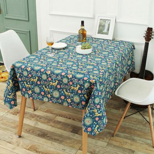 Oilcloth on The Kitchen Table Cloth Cotton Linen Table Cover Furniture Protector Dining Waterproof Tablecloth for Kitchen 40