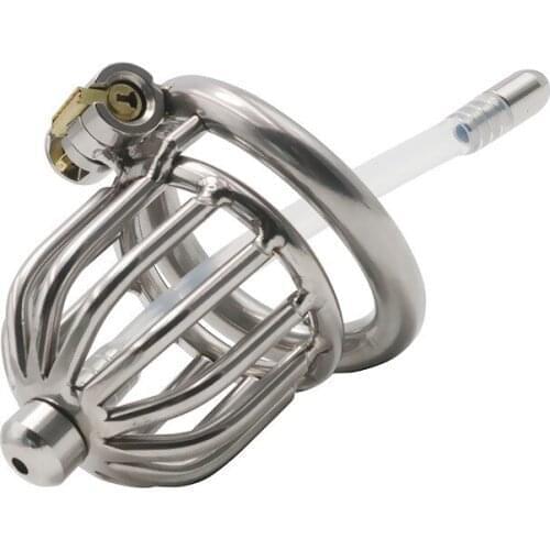 New Stainless Steel Chastity Belt Male Chastity Device Adult Game Cock Cage With Urethral Catheter Sex Toys For Men