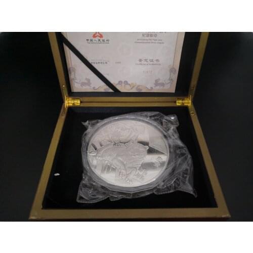 Clearance sale 2010 year of Tiger Coin Silver plated silver Coins 1kg with COA and box for collection gift