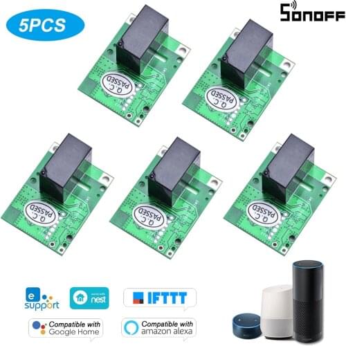 Sonoff RE5V1C 5V DC Dry Wifi Inching/Selflock Relay Module Switch Work Via EWelink APP Support Alexa Google Home IFTTT
