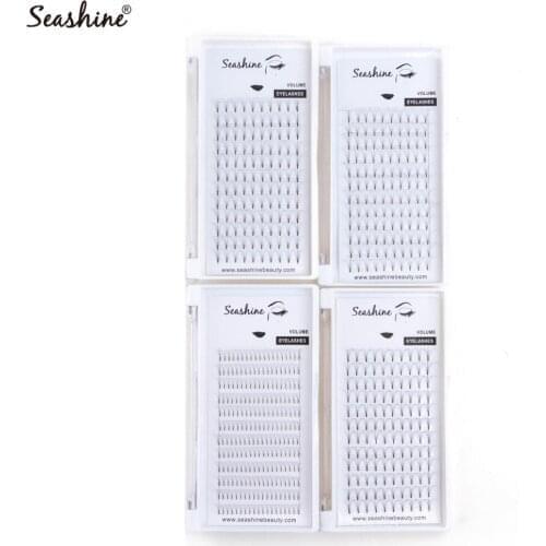 Seashine Eyelashes Extension Supplies Premade Fanned Short Stem 1 Tray 12 Rows Premade Fans Mink Eyelashes Extension Volume Lash