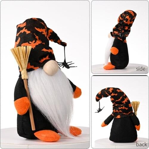 Halloween Ornaments Gnome Wizard Faceless Dwarfdoll Plush Handmade Farmhouse Kitchen Tiered Tray Halloween Decoration
