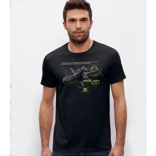 Unique Design UK Army Longbow Apache AH Mk1 Attack Helicopter T-Shirt. Summer Cotton O-Neck Short Sleeve Mens T Shirt New S-3XL