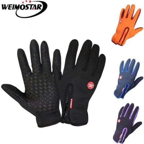 Weimostar Touch Screen Bike Gloves Men Women Winter Thermal Windproof Warm Full Finger Cycling Gloves Bicycle Gloves