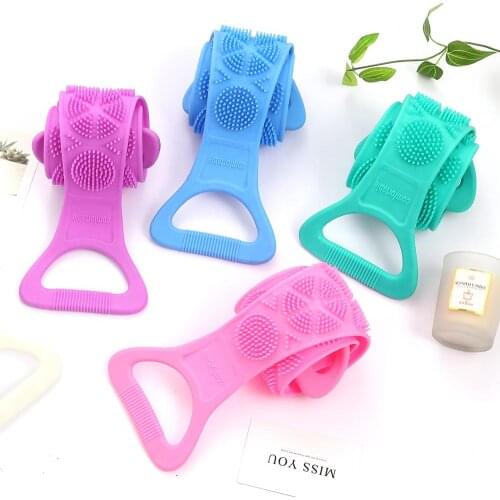 Magic Silicone Brushes Bath Towels Rubbing Back Mud Peeling Body Massage Shower Extended Scrubber Skin Clean Shower Brushes