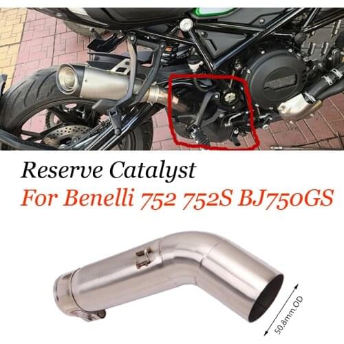 Motorcycle Exhaust Escape Modified Stainless Steel Middle Connect Link Pipe Without Muffler 51mm Slip On For Benelli 752S BJ752