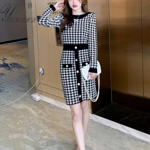 Модные платья в клетку YBWLXQ China At AliExpress