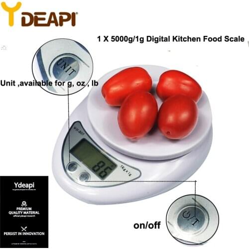 YDEAPI 5kg/1g Portable Digital Scale LED Electronic Scales Postal Food Balance Measuring Weight Kitchen LED Electronic Scales