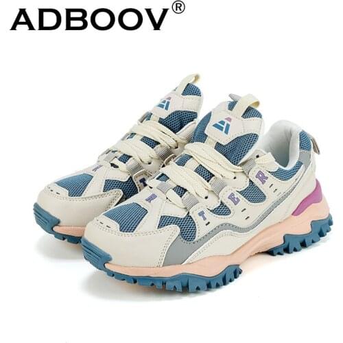 ADBOOV New Fall Women Sneakers Suede Mesh Chunky Sneakers Platform Casual Shoes Woman