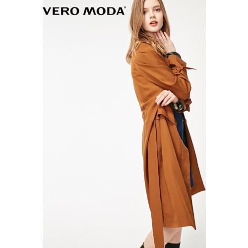 Vero Moda Womens Lace-up Concealed Buttons Lapel Trench Coat | 319121511