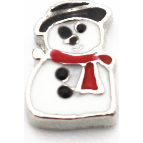 Newest 10pcs/lot Christmas snowman floating charms living glass memory lockets diy animal Accessory charms jewelry