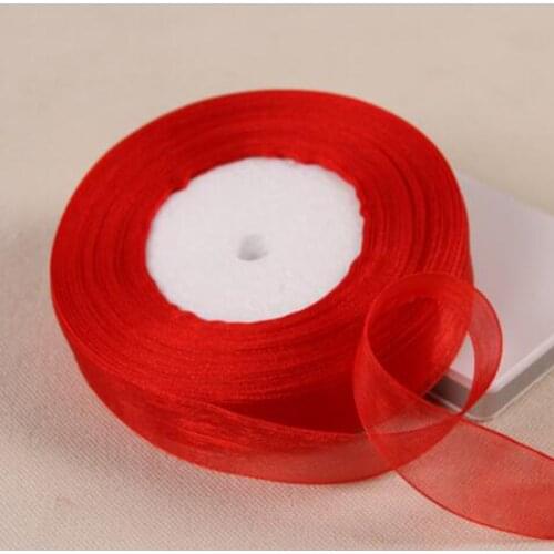 20mm 50Yards/Roll Cheap Organza Ribbon Decorative Gift Packing Wedding Crafts Christmas Gift Wrap Handmade DIY Materia