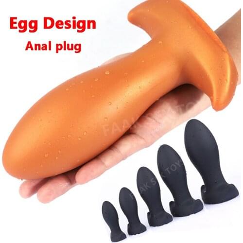2020 New Soft Huge Egg Anal Plug Silicone Buttplug Prostate Massager Anus Dilator Erotic Anal Sextoys For Woman Men Sex Products
