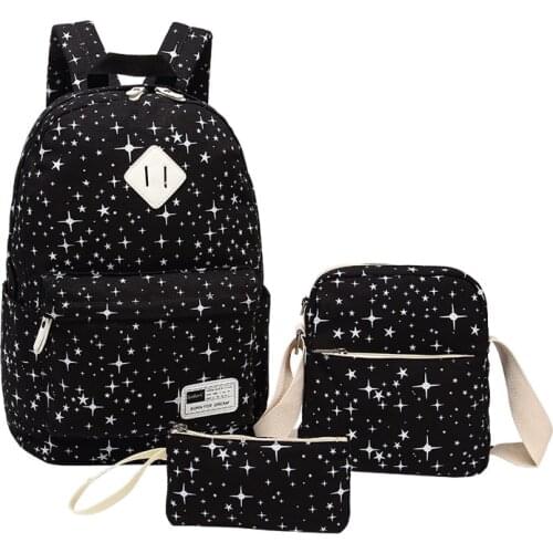 3pcs/set School Bags For Teenagers Girls Star Printing Backpack Schoolbags Backpack School Backpacks Women laptop Bag Rucksacks