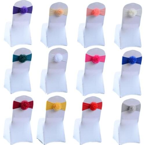 30/50/100pc Red/Blue/Silver/Gold Chair Bow Wedding Chairs Decoration Party Stretch Sash Belt For Weddings Party Chairs Decor