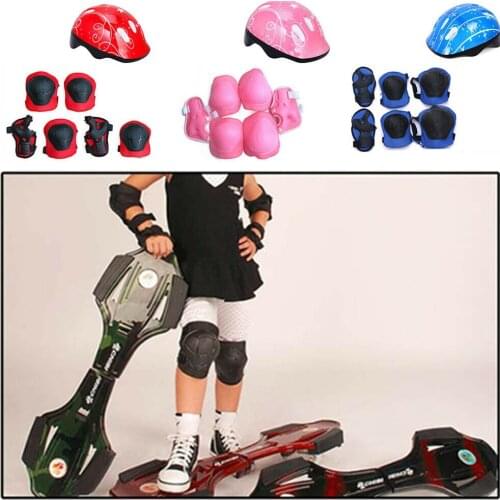 7pc Kids Safety Helmet Knee Elbow Pad Sets Children Cycling Skate Bicycle Helmet Protection Safety Guard Accessories