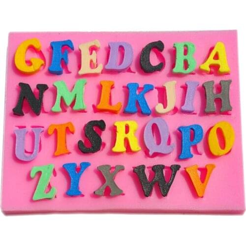Free shipping 3D Capital letters cooking tools fondant DIY cake silicone moulds chocolate baking decoration candy Resin craft