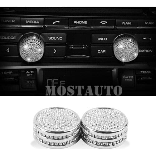 For Porsche 718 Boxster Cayman Diamond Style Air Condition Knob Cover 2011-2018 2pcs Car Accessories Interior Car Decor Car Trim