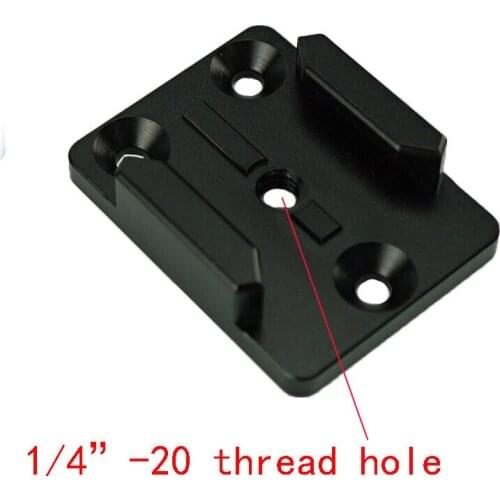 QR Black Metal Mount and Screw Holes for GoPro Hero2, Hero3, Hero3+ and Hero4 Cameras with Quick Release Buckle Clips