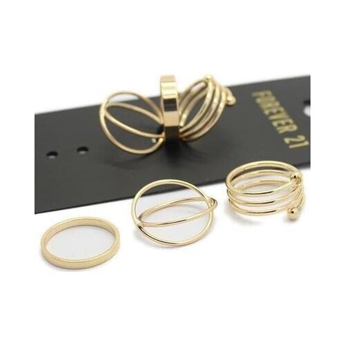 6pcs/set Korean Retro Exaggeration Stainless Steel finger joints personality Rings Fashion Simple for girls Jewelry