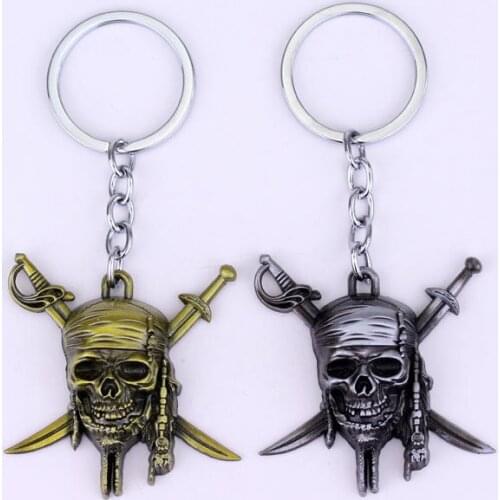 Fashion Movie Jewelry Retro Skeleton Series Skull Death Keychain Metal Motorcycle Key Chains Key Ring Souvenir Gift