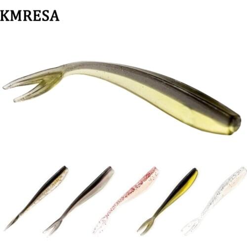 KMRESA New in 2018 soft lure 12pcs/ lot 7cm 1.3g soft bait Swimbaits Jig soft head lure fly fishing plastic bait Artificial lure