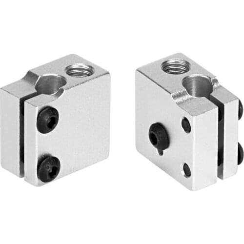 2PCS 3D printer Volcano hot end eruption heating block 1.75 3mm Filament V5 V6 Extruder J-head Aluminium Heater block