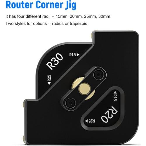 Router Corner Jig Corner Radius Template Guide 15/20/25/30mm Quick Release Routing Jig for Woodworking
