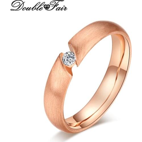 Cubic Zirconia Wedding Rings Rose Gold Color Fashion Crystal Engagement Ring Jewelry For Women HotSale anel DFR441