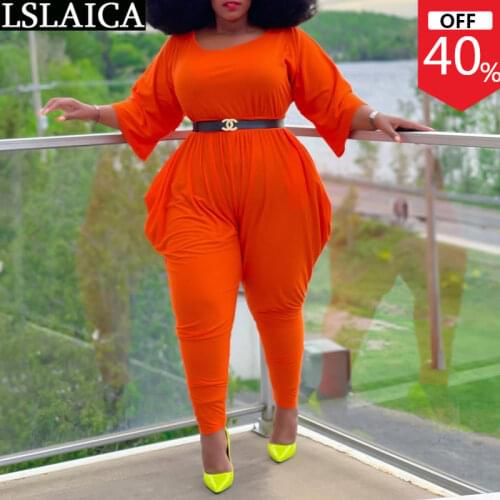 Wholesale&dropshipping Jumsuits for Women 2021 Solid Color Plead Plus Size Womens Overalls Pockets Summer Fashion Jumpsuit Lady