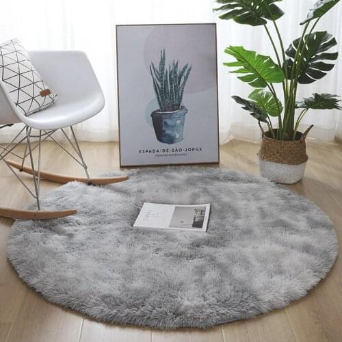 New Style Living Room Bedroom Fluffy Plush Carpet Anti-slip Thick Large Round Soft Comfortable Floor Carpet Mat Home Foot Rugs