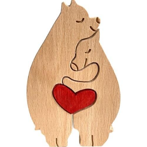 Valentines Day Mothers Day Gift Elephant Bunny Wooden Ornament Home Desk Room Desktop Decoration Accessories Party Decor