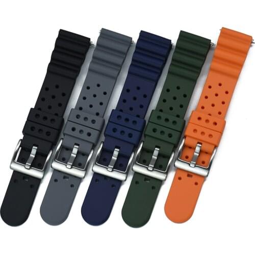 Premium 20mm 22mm Silicone Rubber Watch Band Waterproof Sport Bracelet Watch Strap For Casio/Seiko Watch Accessories Replacement