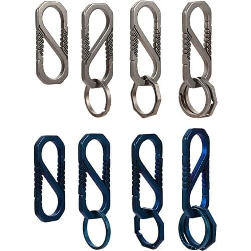 Titanium Alloy Keychain Car Key Holder Outdoor Carabiner Spring Snap Hook Clip 54DE