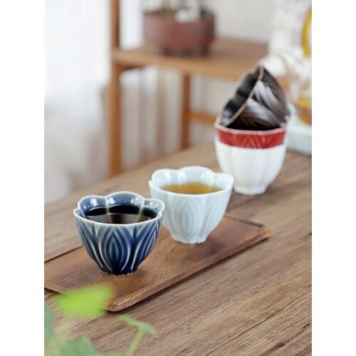 Embossed Tea Cup Tea Cup Zen Kung Fu Tea Cup Ceramic Thickened Master Cup Tea Cup Bubble Tea Cup Bowl Ceremonial Cup Teacup