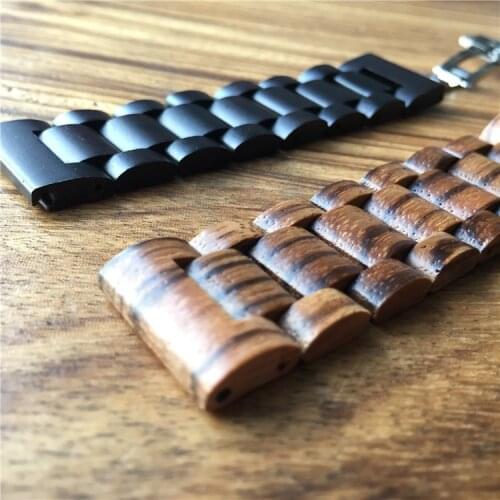 For Samsung Galaxy Watch Gear S3 Wrist Band Real Wood Handmade Watch Band For Huawei Watch 2 Pro Watch Strap For Huami Amazfit 2
