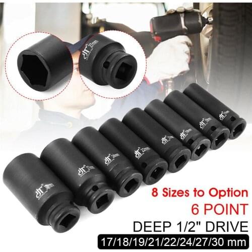 1/2" Multi-size Hex Sleeve Deep Impact Hexagon Socket Nut Tool Inner Hexagon Spanner Allen Head Auto Repair Tool