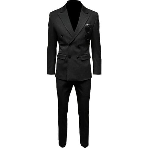 Groom Wedding Dress Suit Double Breasted Formal Office Work Man 3pcs Outfits Party Set Slim Fit Business Meeting Formal Suits
