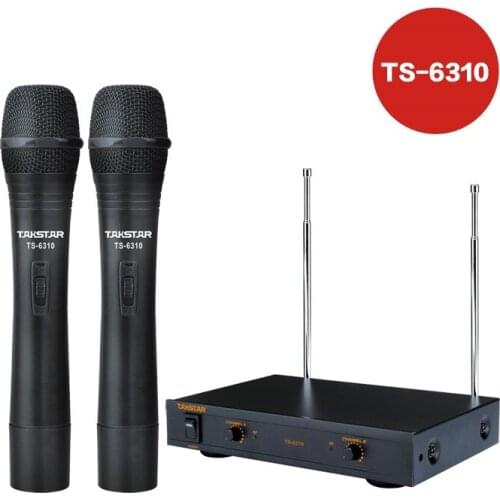 Takstar TS-6310 handheld dual channel wireless microphone with receiver/transmitter,for karaoke and live stage performance