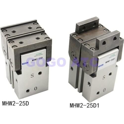 180 Degree Angular Type Air Gripper Rack & Pinion Type MHW2-25D Flat fingers MHW2-25D1 Right angle type fingers tapped mount
