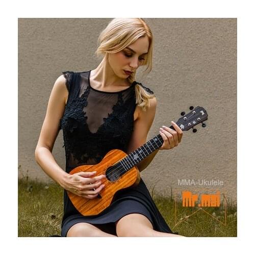 Mr.mai MMA Ukulele Concert 23 inch Ukulele Koa Wood With Gig Bag/Straps/Capo/Tuner