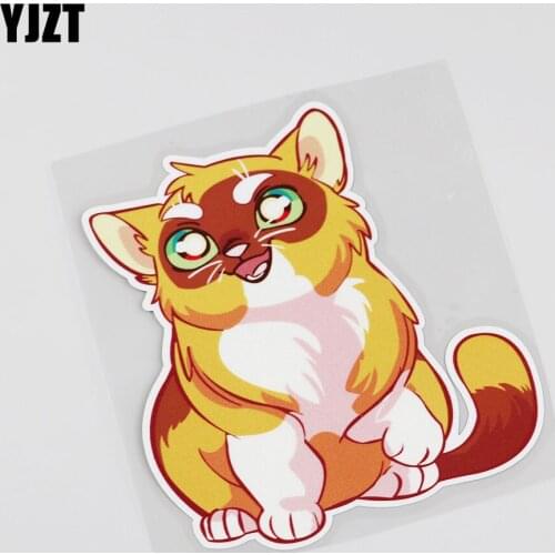 YJZT 13.9CMX12.4CM Interesting Lovely Animals Cat Car Sticker Decal 13B-0035