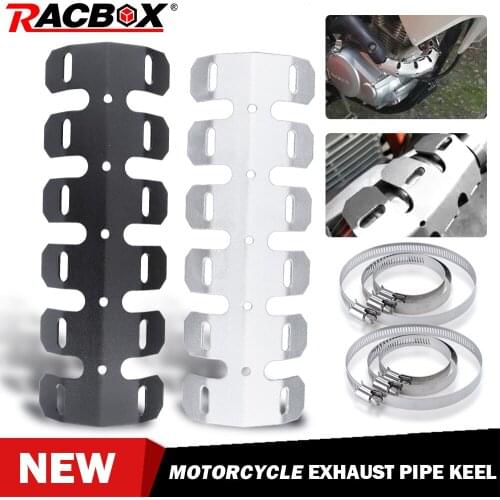Motorcycle Exhaust Muffler Pipe Heat Shield Cover 25cm Black/Silver Muffler Pipe Leg Protective shell Motor accessories