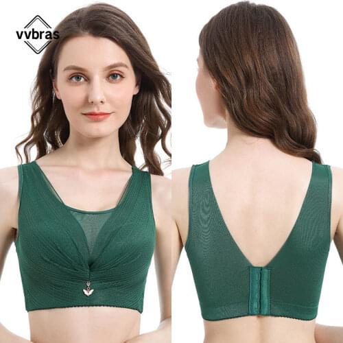 Vvbras Women Plus Size Bras Fashion Casual Sexy Solid Color Chest Pad Lace Breathable Elasticity Big Breast Women Bras