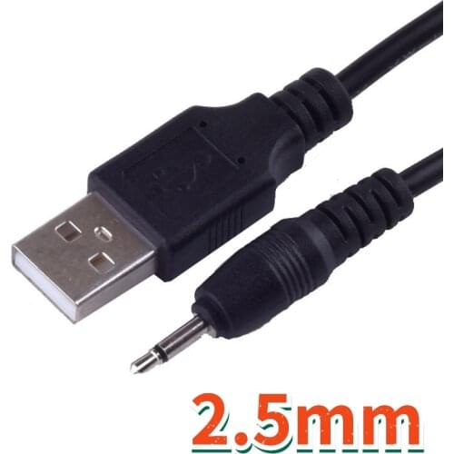 1m 2.5 USB USB2.5 Mono audio line USB 2.0 to DC 2.5mm elbow 2A charging line USB Jack Plug Aux DC2.5mm Audio cable