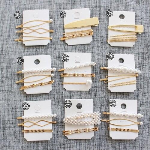 1set Pearl Metal Hair Clip Hairband Comb Bobby Pin Barrette Hairpin Headdress haircuts accessories beauty care tools