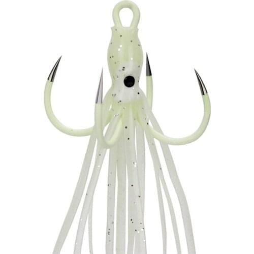 1PCS Fishing Lure Hook Night Color Four Claw Hook High Carbon Steel Fish Hook Artificial Four Claws 3D Luminous Fishing tackle